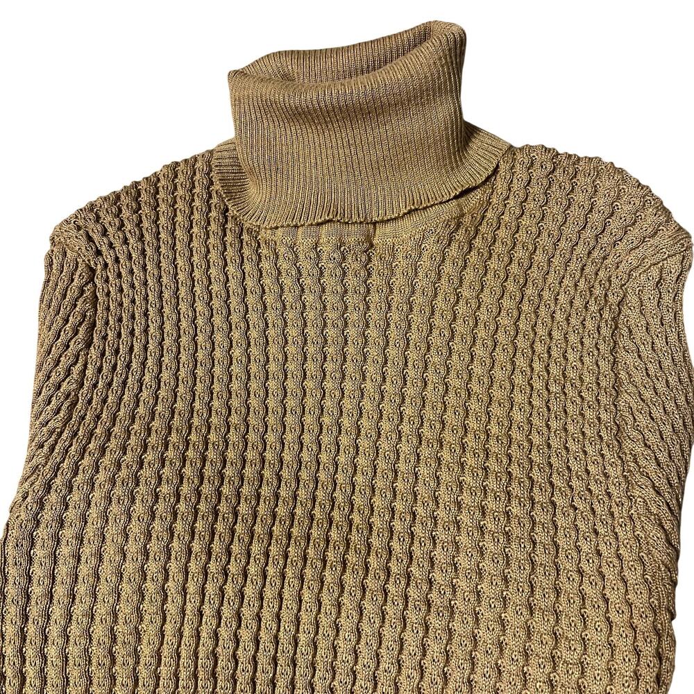 LCR Black Edition Sweater Camel Brown Turtleneck Knit Pullover Mens XXL